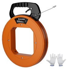 Islewire 240 Ft Electrical Fish Tape 1/8-Inch Steel Wire Puller Formed Hook