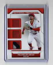15/25 - FRANKLIN ARIAS 2025 National Treasures Game Gear SILVER 3 COLOR PATCH