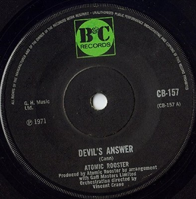 Atomic Rooster - Devil's Answer - Used Vinyl Record 7 - G12170z