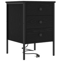 Nachttisch Schwarz Eichen-Optik 42 X 41 X 61 Cm Holzwerkstoff
