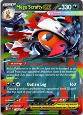 Mega Scrafty ex 135/217 Double Rare Ascended Heroes Pokemon Holo Near Mint