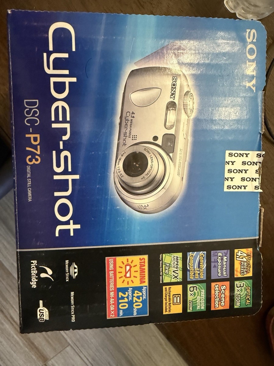 Sony Cyber-shot DSC-P73 4.1MP Digital Camera - Silver for sale