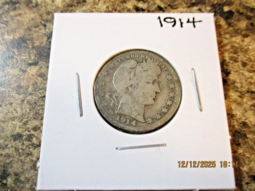 1914 BARBER SILVER QUARTER     42