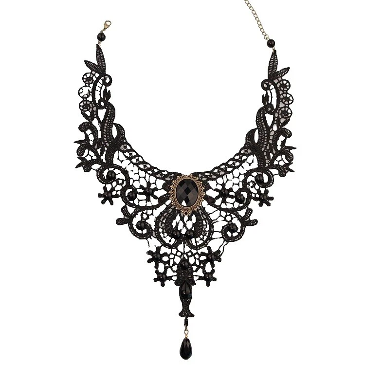 Encaje De Cristal Collares y colgantes De moda Gótico