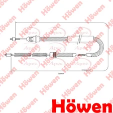 Fits Peugeot 406 1996-1999 Hand Brake Cable Rear Right Howen 4745L5