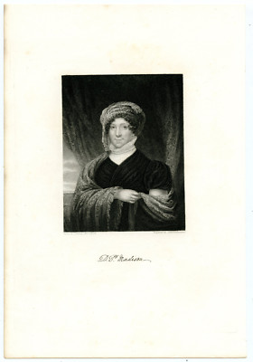 DOLLEY PAYNE MADISON, US First Lady/Wife of James Madison, Steel Engraving 9802