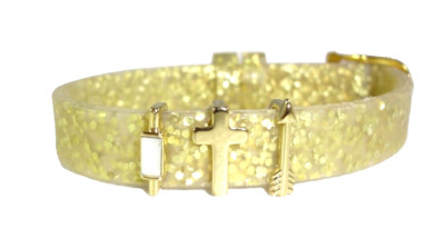 RETIRED STELLA & DOT KEEP COLLECTIVE Bracelet 3 Slide Charms Arrow Cross Crystal