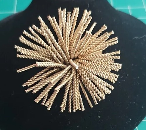 Vtg Bergere Starburst ROPE PIN BROOCH Goldtone Spikey Spine Strands | eBay