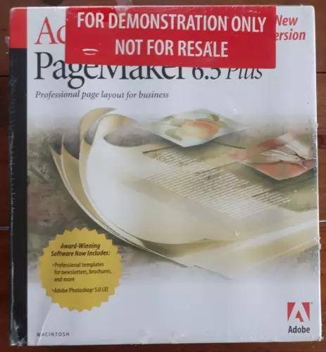 ADOBE PAGEMAKER 6.5 PLUS, PROFESSIONAL PAGE LAYOUT SOFTWARE, BOXED, UNOPENED