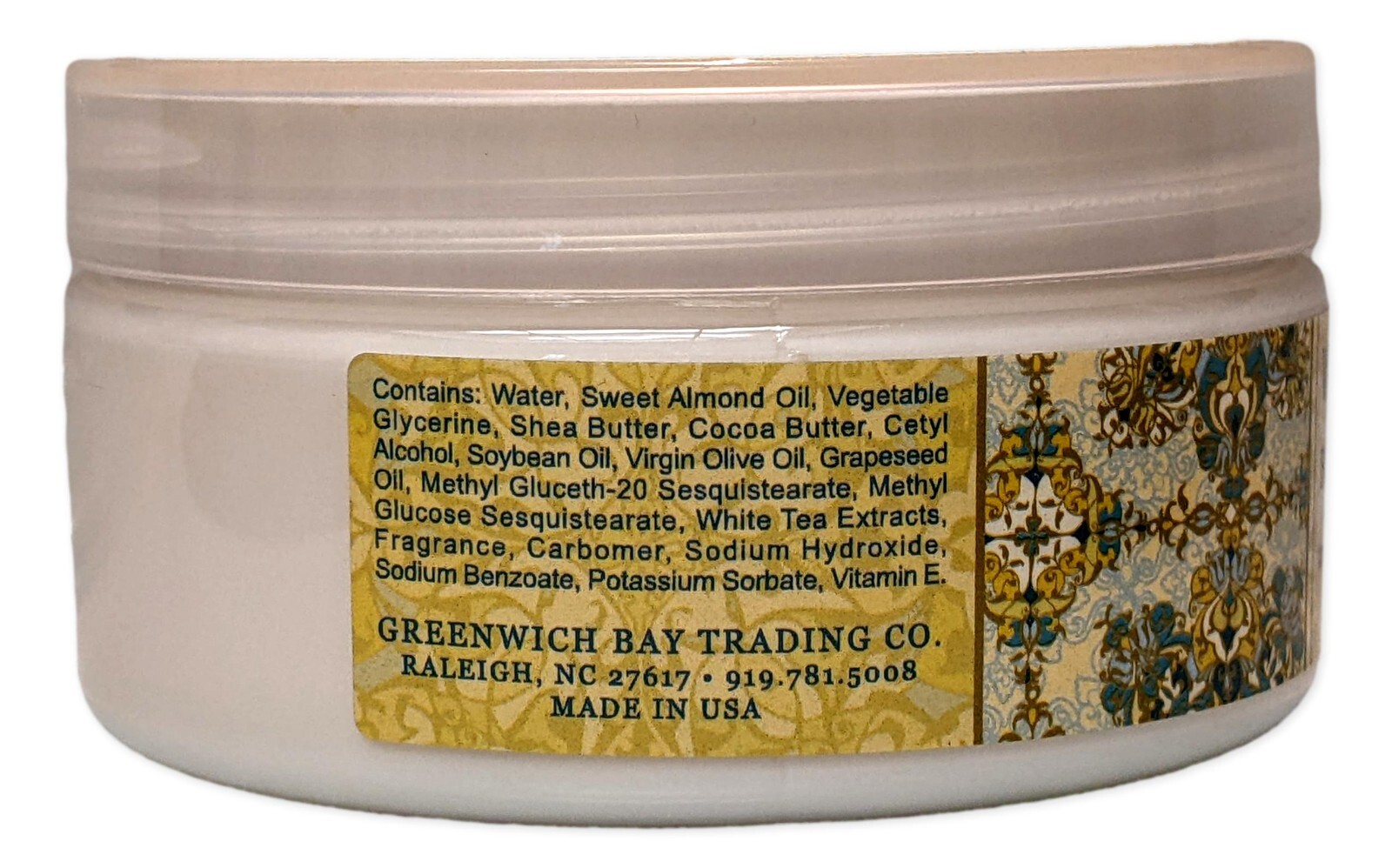 Greenwich Bay WHITE TEA CALENDULA Body Butter with Shea Butter, 8 oz.