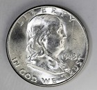New Listing1948 D Franklin Silver Half Dollar Mint State Brilliant Unc Blast White!