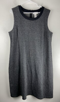 Drapers And Damons Black White Tweed Checked Sleeveless Dress Size 1X
