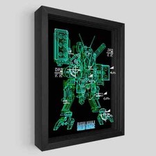 Metal Gear Solid Snake Bipedal Mecha D Blueprint CAJA SOMBRA Impresión Arte Póster