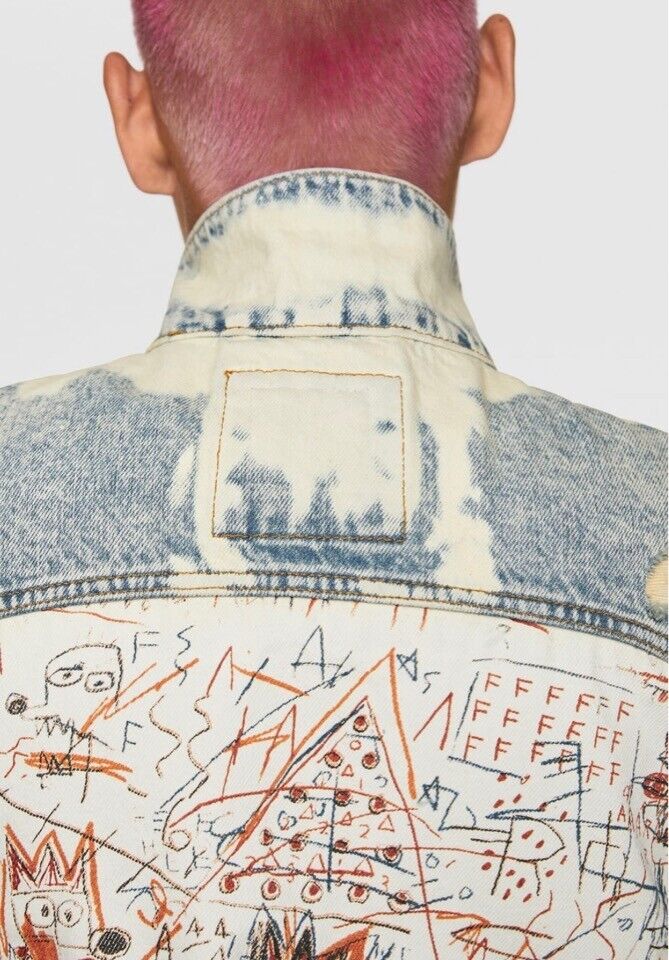 Zara Men's Jean-Michel Basquiat Denim Jacket US Size M Very Zara Men's Jean-Michel Basquiat Denim Jacket US Size M Very