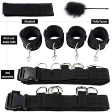 Bed Restraints Kit Restraints Set Handcuff Rope Couples Acessorios Blindfold