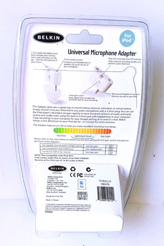 BELKIN UNIVERSAL MICROPHONE ADAPTER FOR IPOD - Picture 2 of 3
