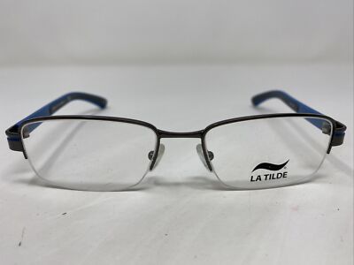 La Tilde T4 1004 SATIN GUNMETAL 53-18-140 Metal Half Rim Eyeglasses Frame !473
