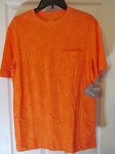 Falls Creek Garment Washed Pocket Tee Shirt, Orange, Adult Size S