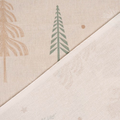 Dekostoff Halbpanama Leinenlook Bäume Waldtiere beige grün weiß 1,40m Breite - Bild 6 von 10