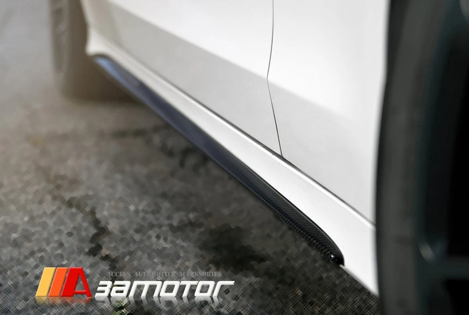 Carbon Fiber Side Skirt Rocker Panels fits Mercedes W205 Sedan C-Class AMG & C63 Foto 2 de 3