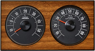 HR-IMOTION History Hygrometer Thermometer WOOD zum aufhängen aufstellen