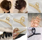 Hair Clip Barrette Metal Hair Claw Hair Claw Gold Silver Brown Banana