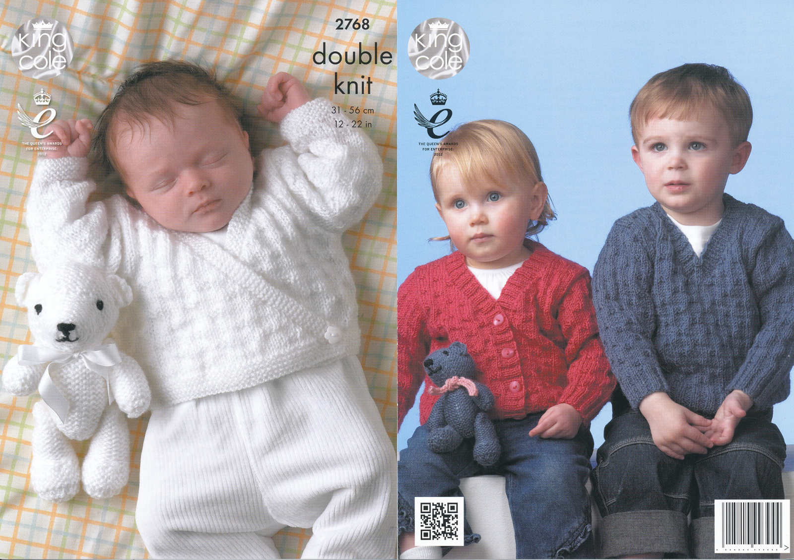 King Cole Double Knitting Pattern Baby Cardigan Sweater Teddy Bear DK Wool 2768