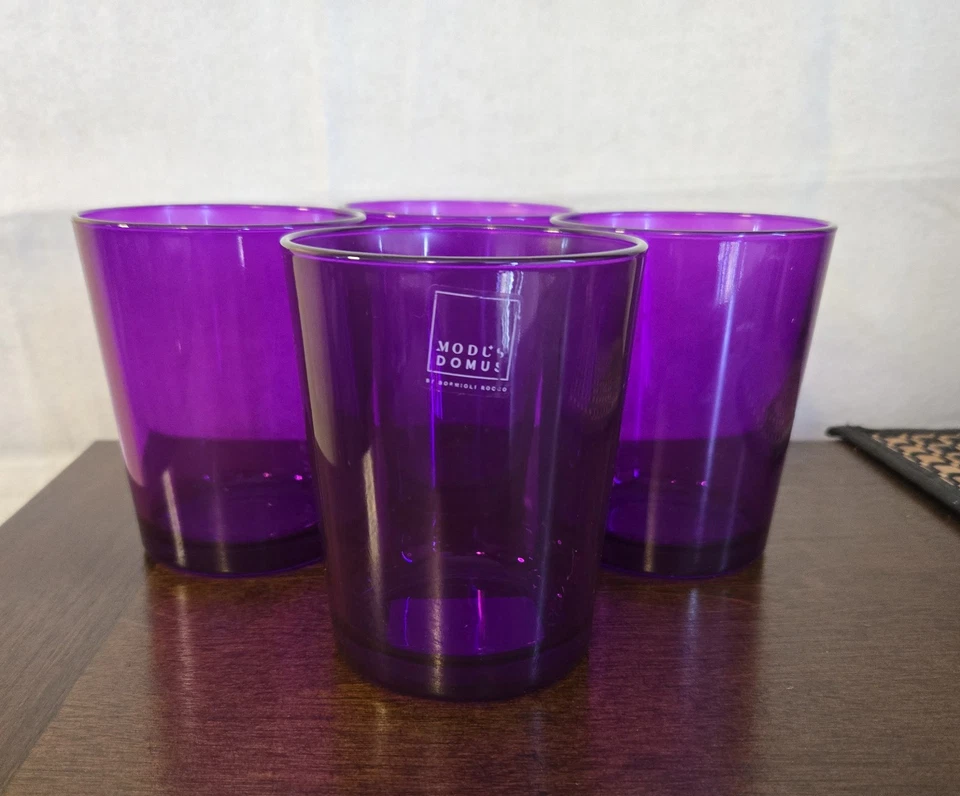 4 copos roxos Modus Domus Bormioli Rocco duplo antiquado Rocks - Imagem 2 de 4