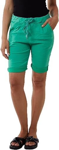 Ladies Italian Stretch Shorts Women's Plain Magic Comfy Lagenlook Hot Pants 8-22 - Picture 15 of 37