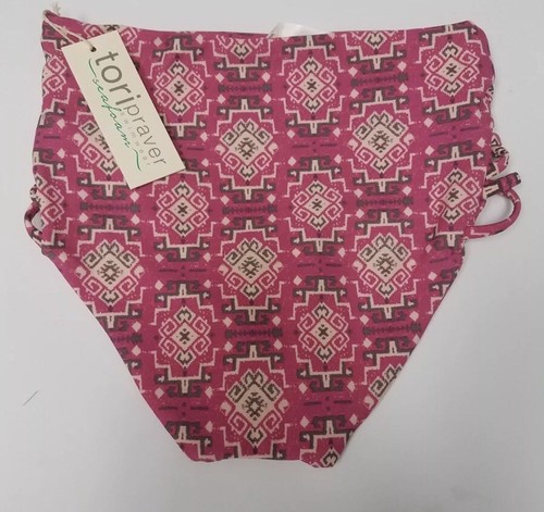 Women's Tori Praver Magenta Haze High Waist Swim Seafoam Bottom Pink Size XS - Picture 10 of 10