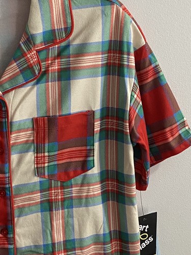 Unisex Art Class Plaid Pajama Set, Flame Resistant, Multi-Color, Size XXL(16/18) - Picture 2 of 5