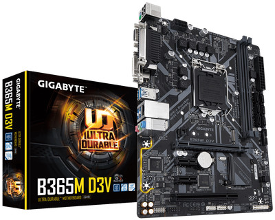 GIGABYTE B365M D3V Motherboard Intel B365 LGA 1151 DDR4 M.2 M-ATX Core VGA DVI