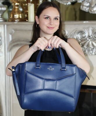 Kate Spade XL LARGE 2 Park Avenue Beau Bag NAVY BLUE SHOPPER