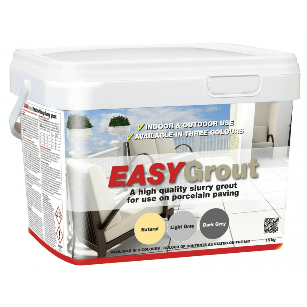 EASYGrout Porcelain Paving Slurry Grout Patio Grout LIGHT GREY