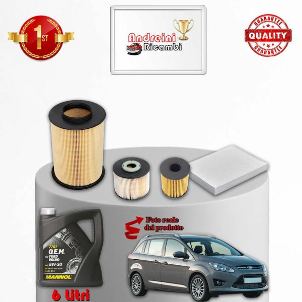 Set Service 4 Filter Und ÖL Ford Grand C-Max 2.0 Diesel 100KW 136CV Von 2010>-image