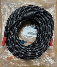 Image of High Quality HDMI to HDMI Heavy Duty 8mm diameter Braided Cable lead Gold tip 3m