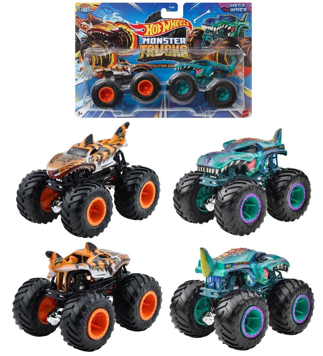 Hot Wheels Monster Trucks 1:64 / x2 Car Sets x8 in box mini