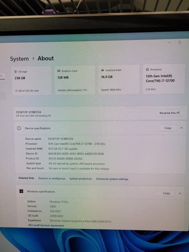 HP Elite Mini 800 G9 USFF (i7-12700T 1.4GHz - 16GB RAM - 256GB - Win11Pro) - Bild 3 von 7