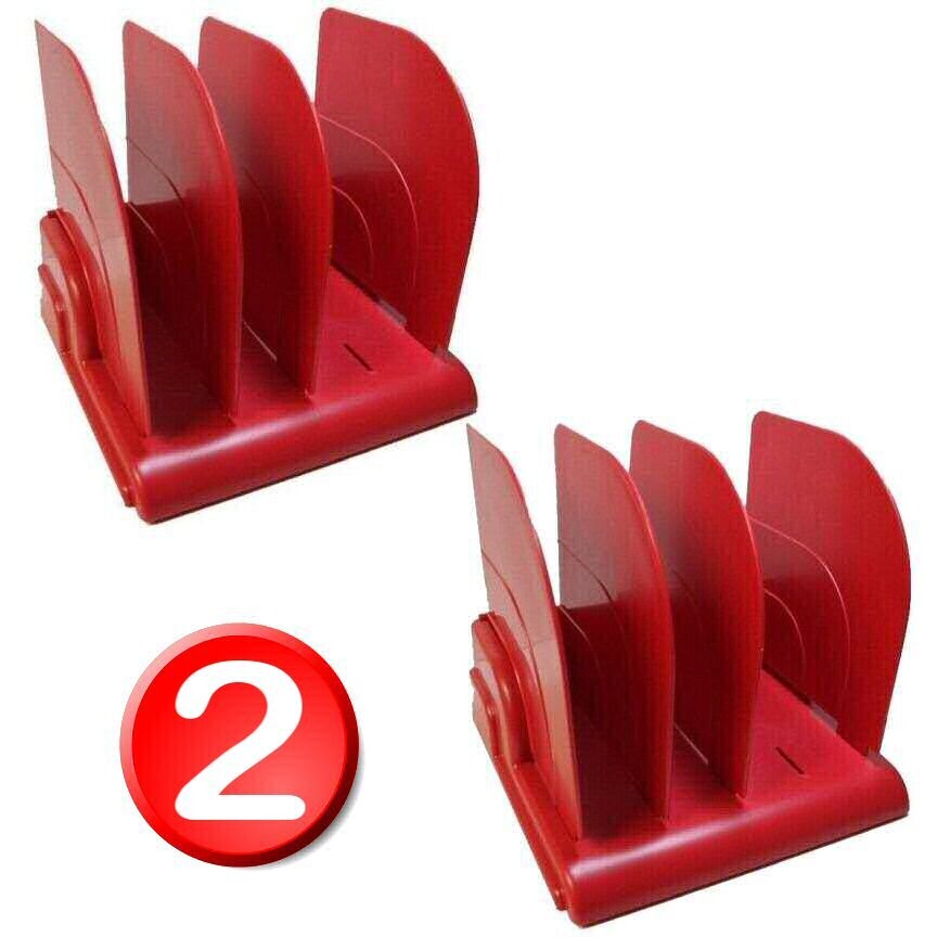 Book File Stand Desk Top File Organiser 184667 H18 x L21 x W22cm Red Pack of 2