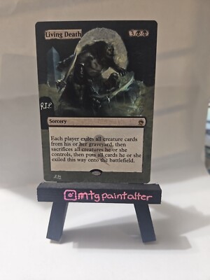 Living Death Hand Painted Alter Altered Art MTG Magic the Gathering