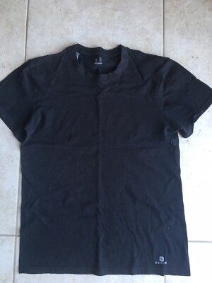 T-shirt De Sport DOMYOS Homme Taille L – Noir, Manches Courtes, État Impeccable