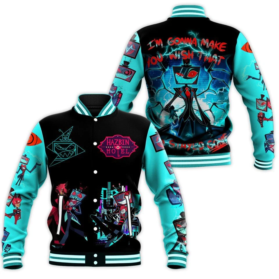 Hazbin Hotel Zipper Baseball Jacket