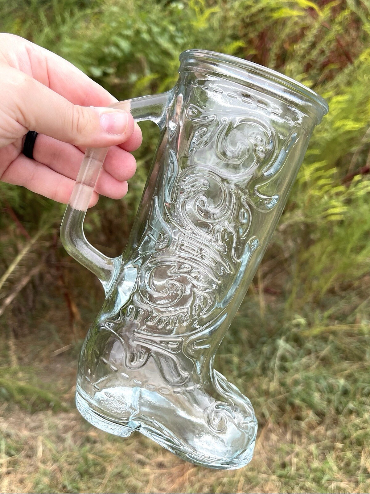 Vintage Libbey Beer Western Boot Mug With Handle 8” 16oz 1980s