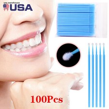 100 Pcs Blue Dental Micro Brush Disposable Materials Tooth Applicators 2.5mm sl