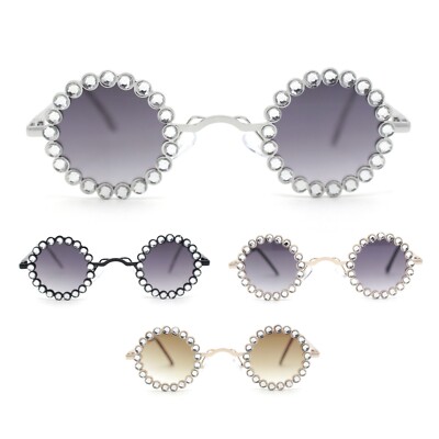 Rhinestone Metal Silver Sunglasses Rhinestone Jewel Stud Metal Rimless Bevel Lens Rectangle  main image 3