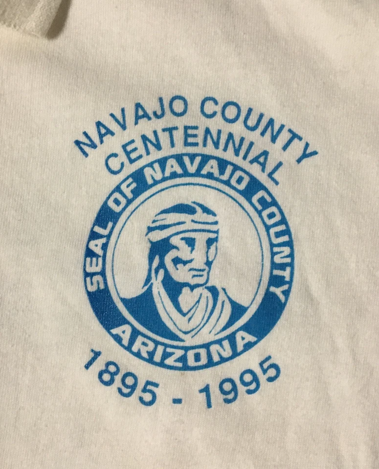 Camisa Polo Centenario Condado Navajo Arizona Años 90 XL EE. UU. Tribu Nativa Americana Foto 4 de 4