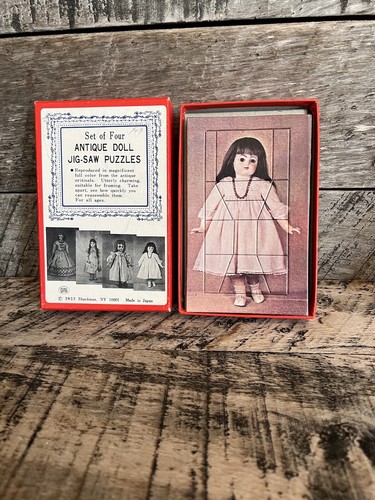 Vintage Shackman Set of Four Antique Doll Jigsaw Puzzles Made in Japan - Picture 3 of 10