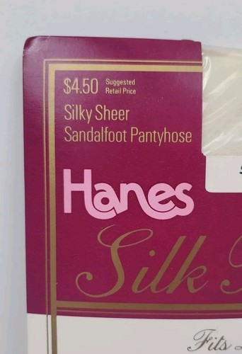 Vintage Hanes Silk Reflections Silky Sheer Sandalfoot Pantyhose Size AB White - Picture 3 of 8