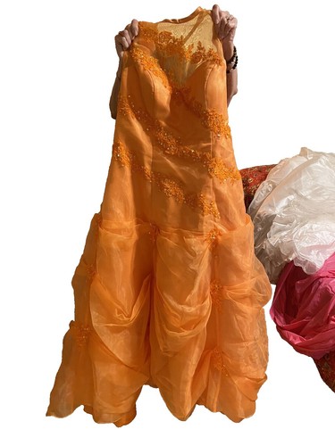 Valentino Orange Lace Organza Midi Dress M | eBay Valentino Orange Lace Organza Midi Dress M | eBay