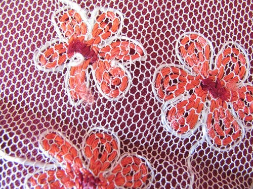 19C. ANTIQUE SET HAND MADE TABLE COVER & LACE RIBBON - Picture 6 of 12